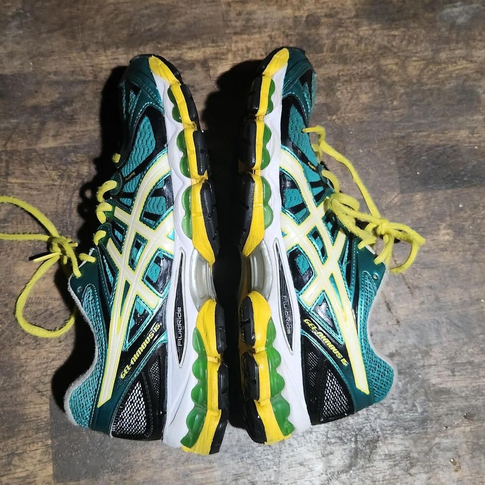 Asics Women's Yellow and Green Trainers